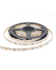 CLEANLIFE 6500K S-Bend LED Tape Light (60LEDs/M. 6000K. 24V. 8MM width. IP20. 12W/M. 5M/PCS. 12in leads with DC plug leads)